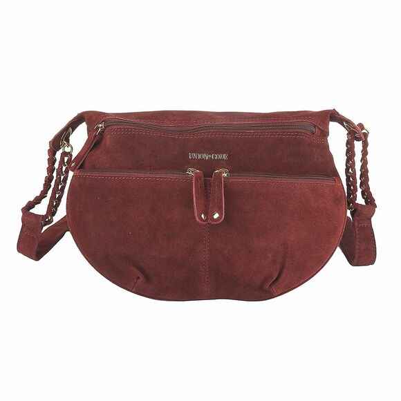 Union Code Burgundy 100% Genuine Leather Crossbody Sling Bag NWT - Picture 2 of 7